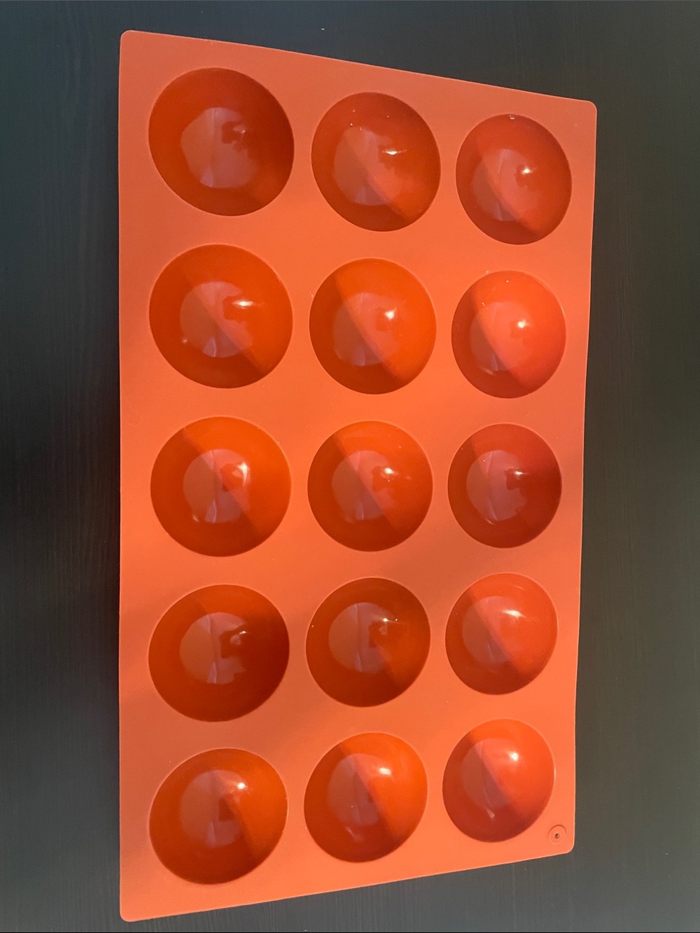 Silicone 15-Cavity Half-Sphere Mold - Orange